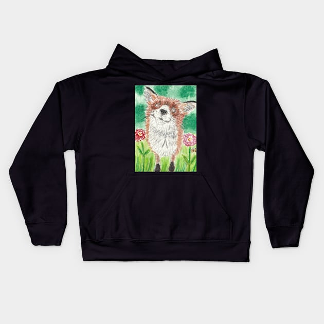 Cute fox nature Kids Hoodie by SamsArtworks